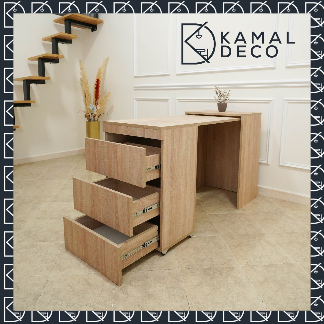 Bureau pliable EXECUTIVE – 3 tiroirs – Image 6